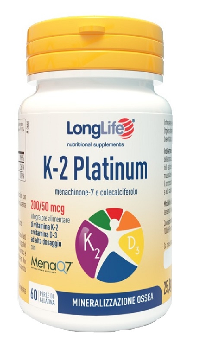 Cerca Offerte di Longlife k-2 platinum integratore per la mineralizzazione ossea e la funzione muscolare 60 perle e acquista online