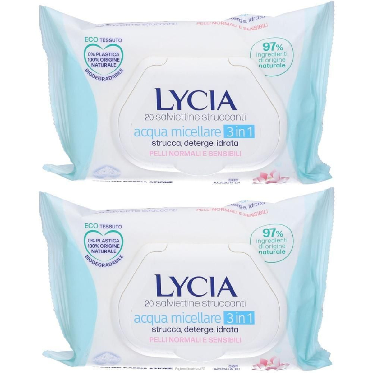 Cerca Offerte di lycia salviettine struccanti acqua micellare 3 in 1 20 pezzi 2x20 st e acquista online