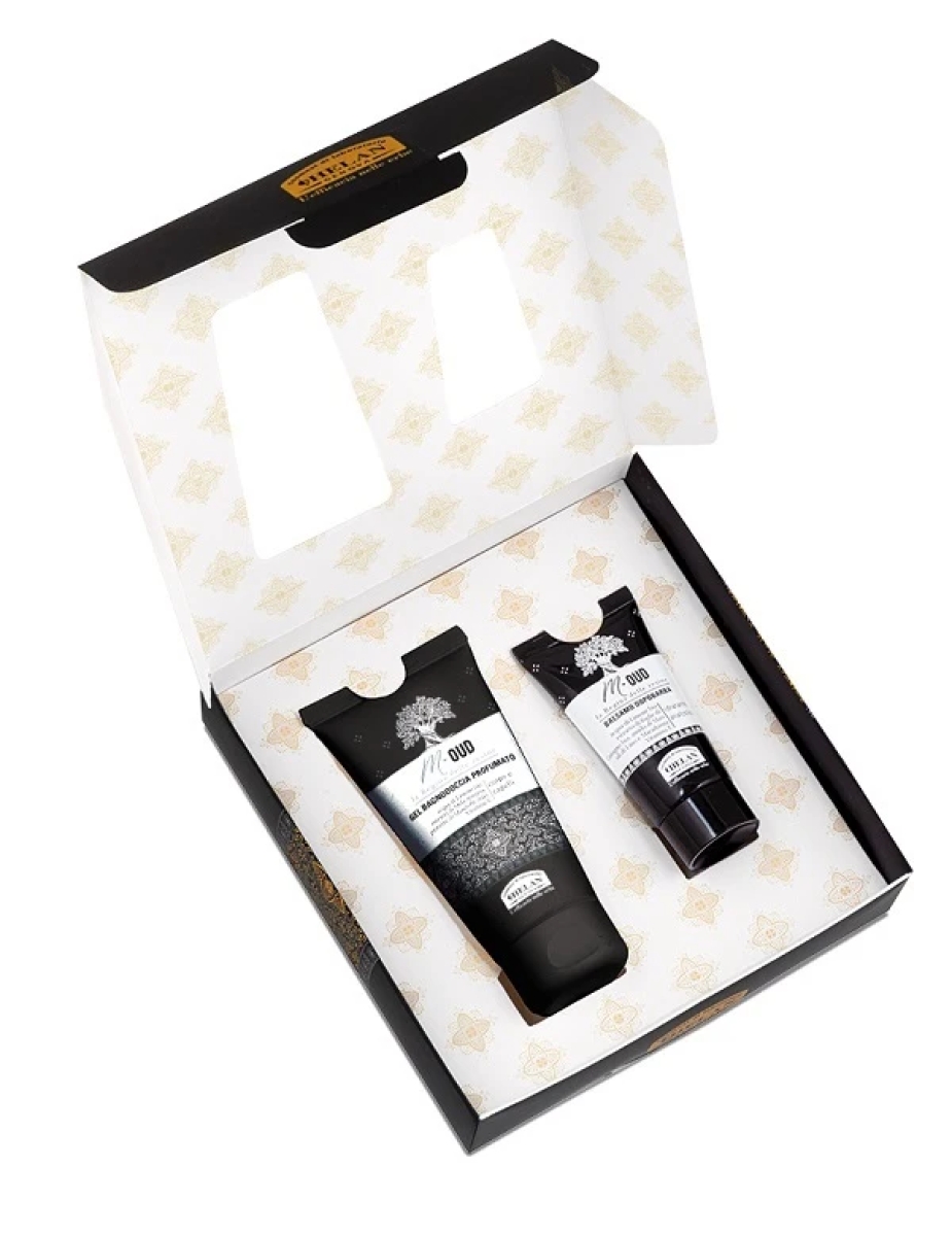 Cerca Offerte di M-oud cofanetto gel bagnodoccia profumato 75 ml + balsamo dopobarba 20ml e acquista online