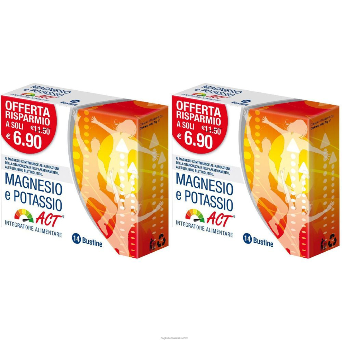 Cerca Offerte di magnesio e potassio act® set da 2 2x14 pz bustina e acquista online