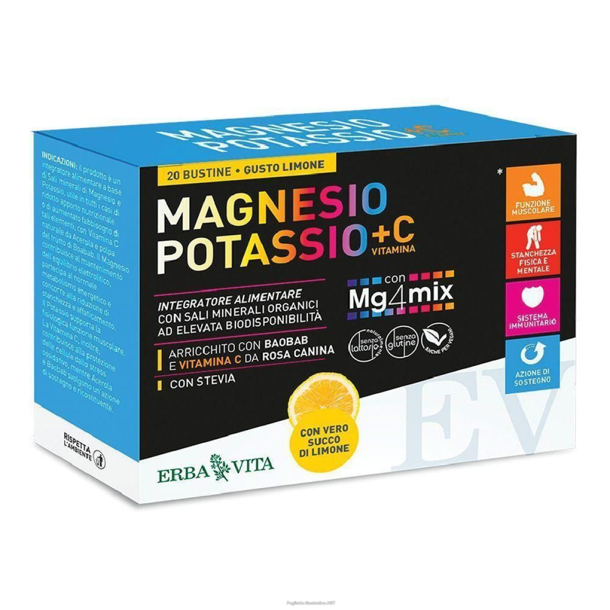 Cerca Offerte di magnesio potassio +c vitamina gusto limone bustine 4x20x3,8 g bustina e acquista online