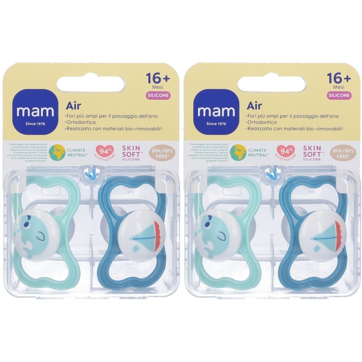 Cerca Offerte di Mam Air Succhietto 16+ Mesi Silicone Maschio 2 Pezzi Set da 2x1 St e acquista online