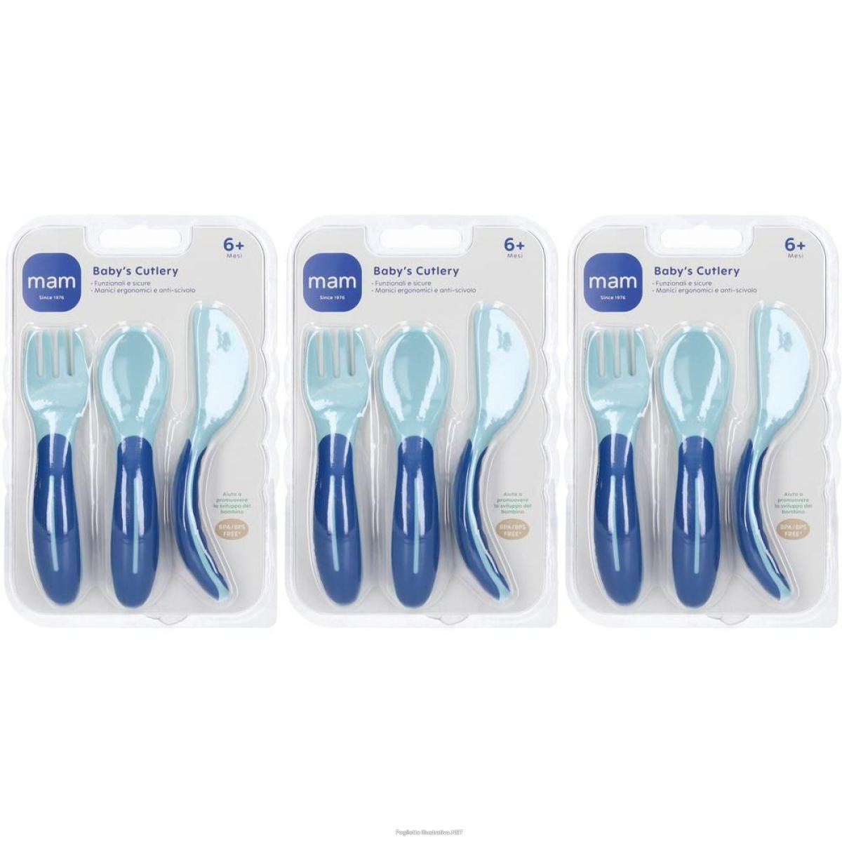Cerca Offerte di mam baby´s cutlery posate 6+ mesi colore blu/azzurro 3x1 st e acquista online
