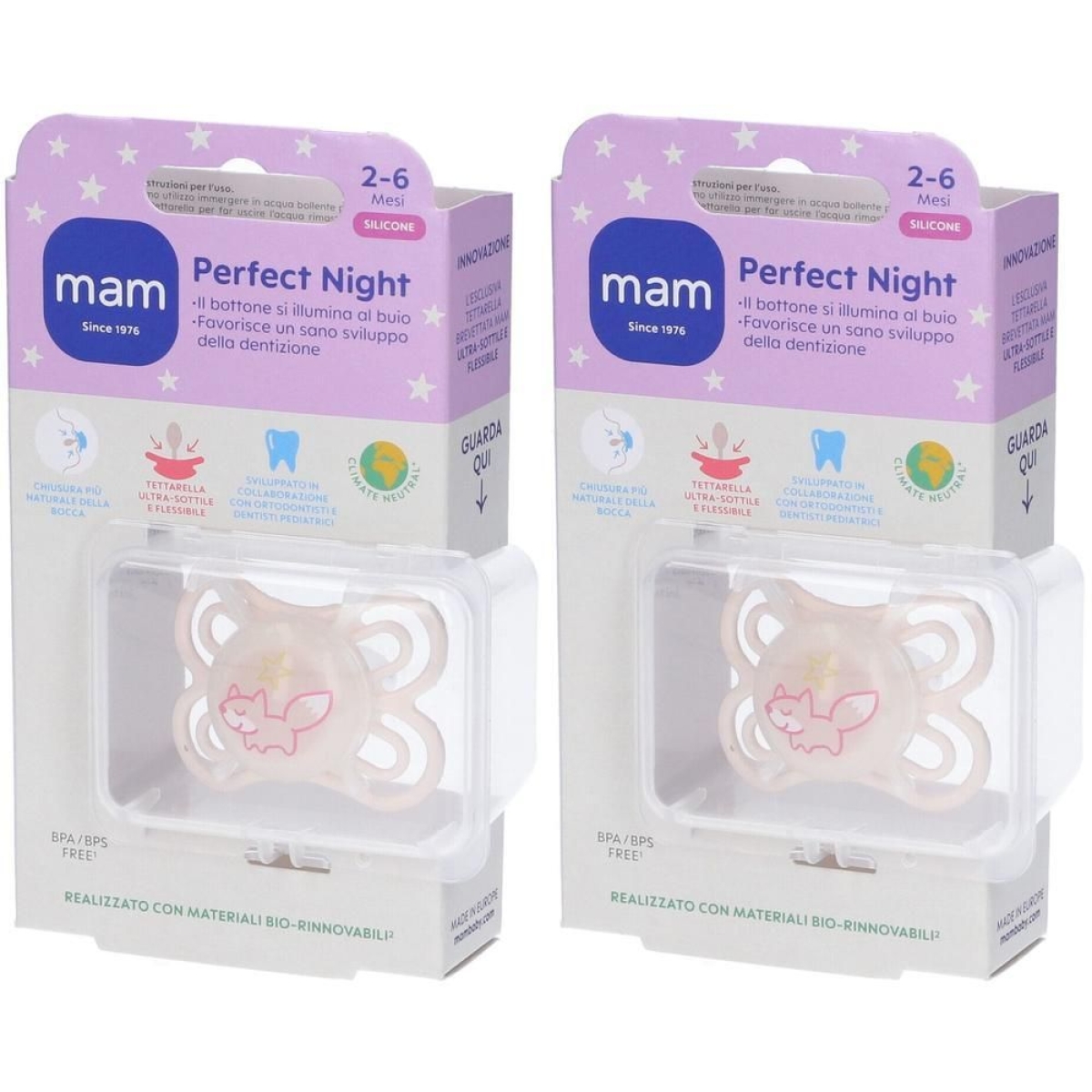 Cerca Offerte di Mam perfect night succhietto silicone femmina 2-6 mesi 2x1 pc e acquista online