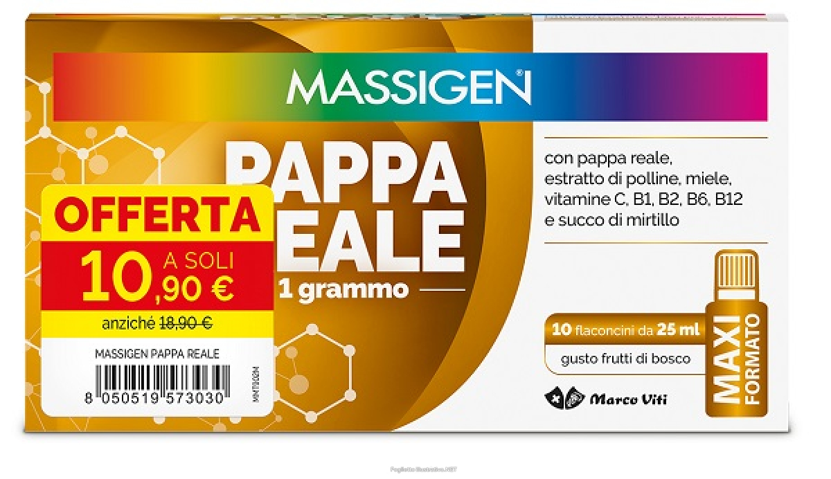 Cerca Offerte di massigen pappa reale 10 flaconcini da 25 ml 10,90 e e acquista online