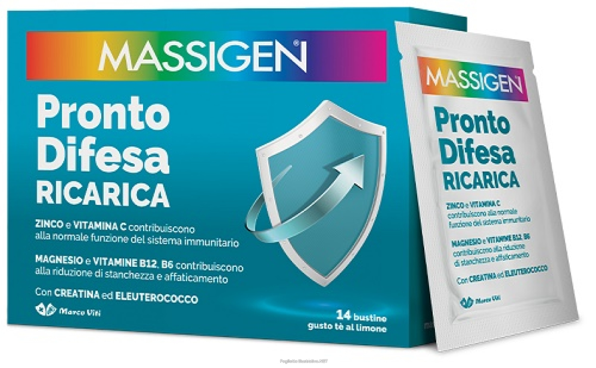 Cerca Offerte di massigen pronto difesa ricarica integratore per il supporto immunitario e la stanchezza 14 bustine e acquista online