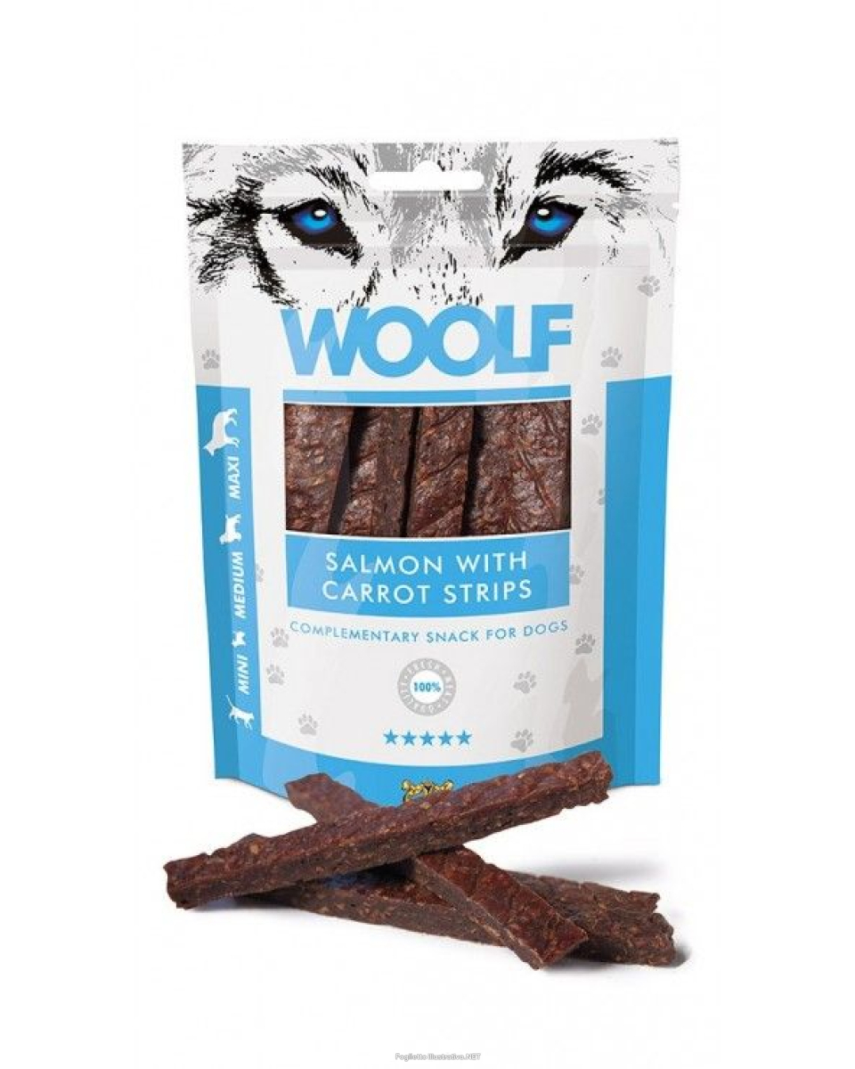 Cerca Offerte di mast woolf cane/gatto snack mini/medium/maxi strisce salmone carote 100gr e acquista online