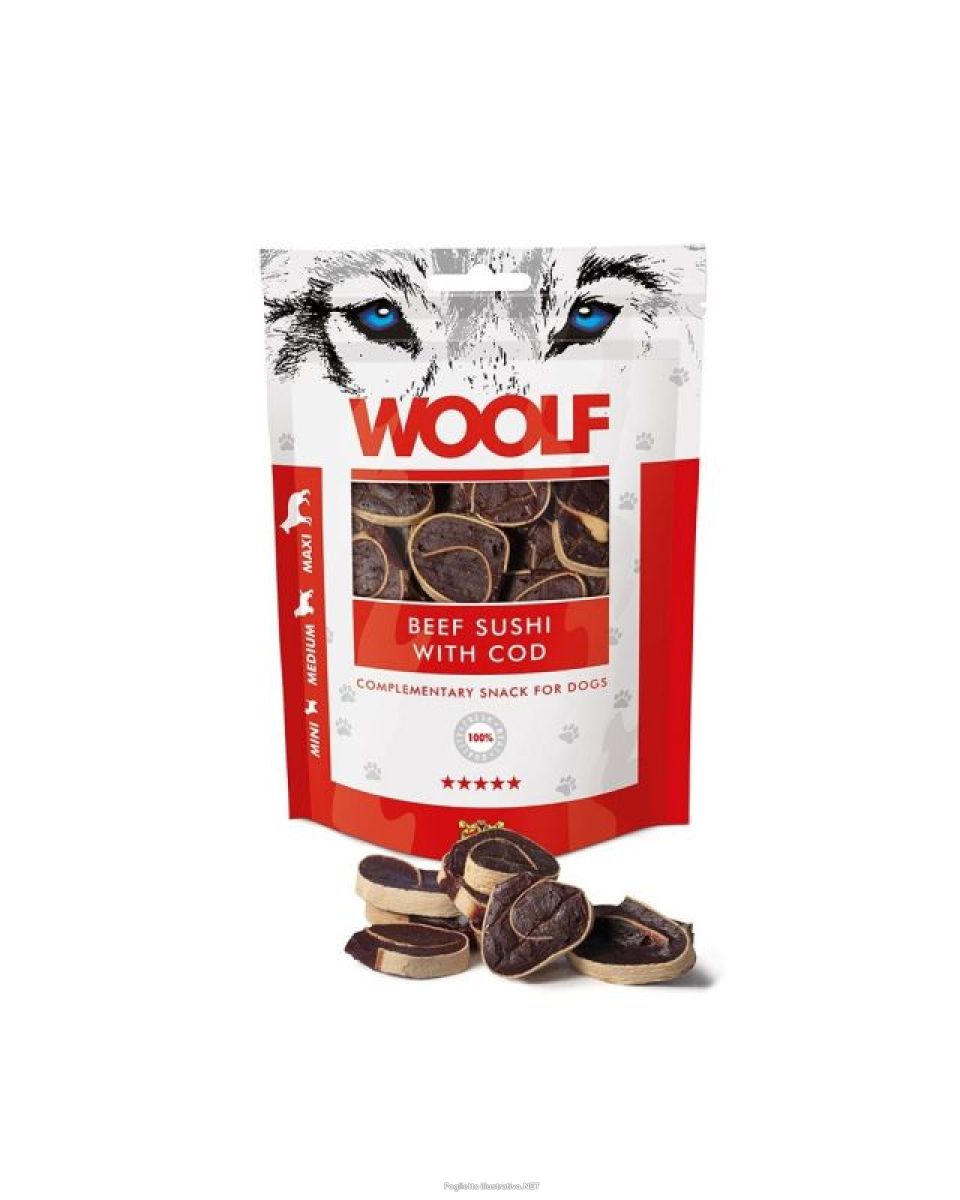 Cerca Offerte di mast woolf cane snack mini/medium/maxi sushi manzo merluzzo 100gr e acquista online