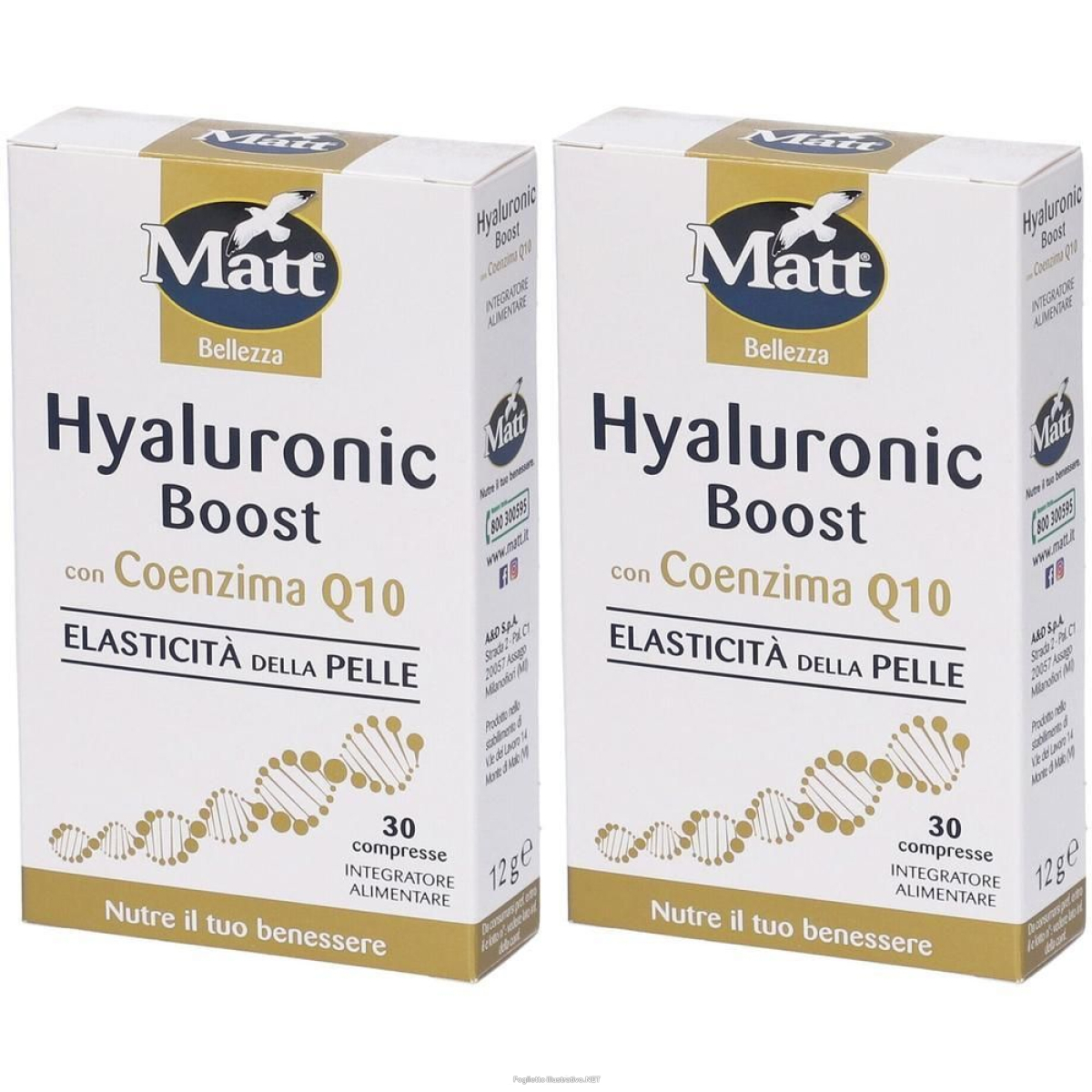 Cerca Offerte di matt® benessere acido ialuronico q10 con vit c 2x12 g compresse e acquista online