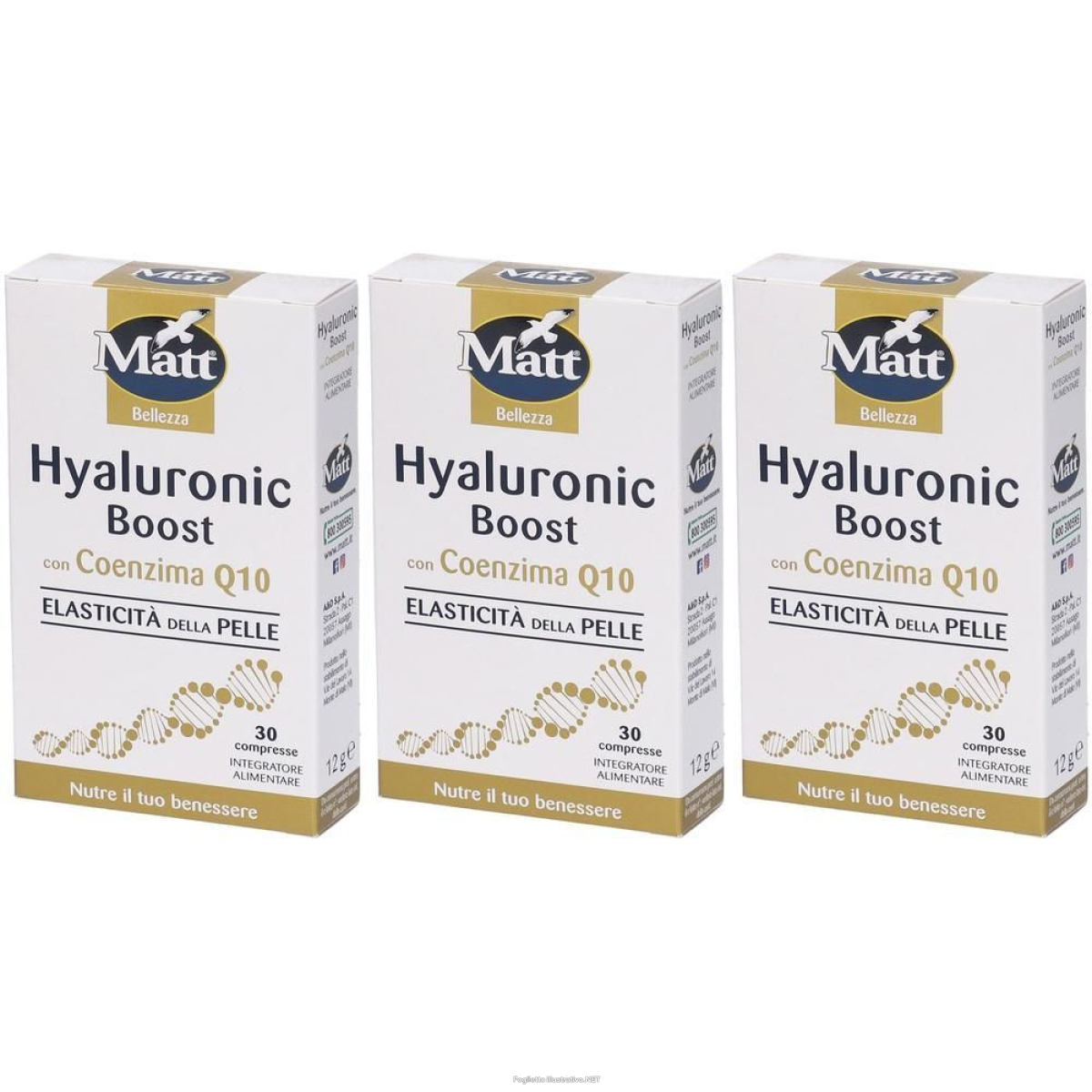 Cerca Offerte di matt® benessere acido ialuronico q10 con vit c 3x12 g compresse e acquista online