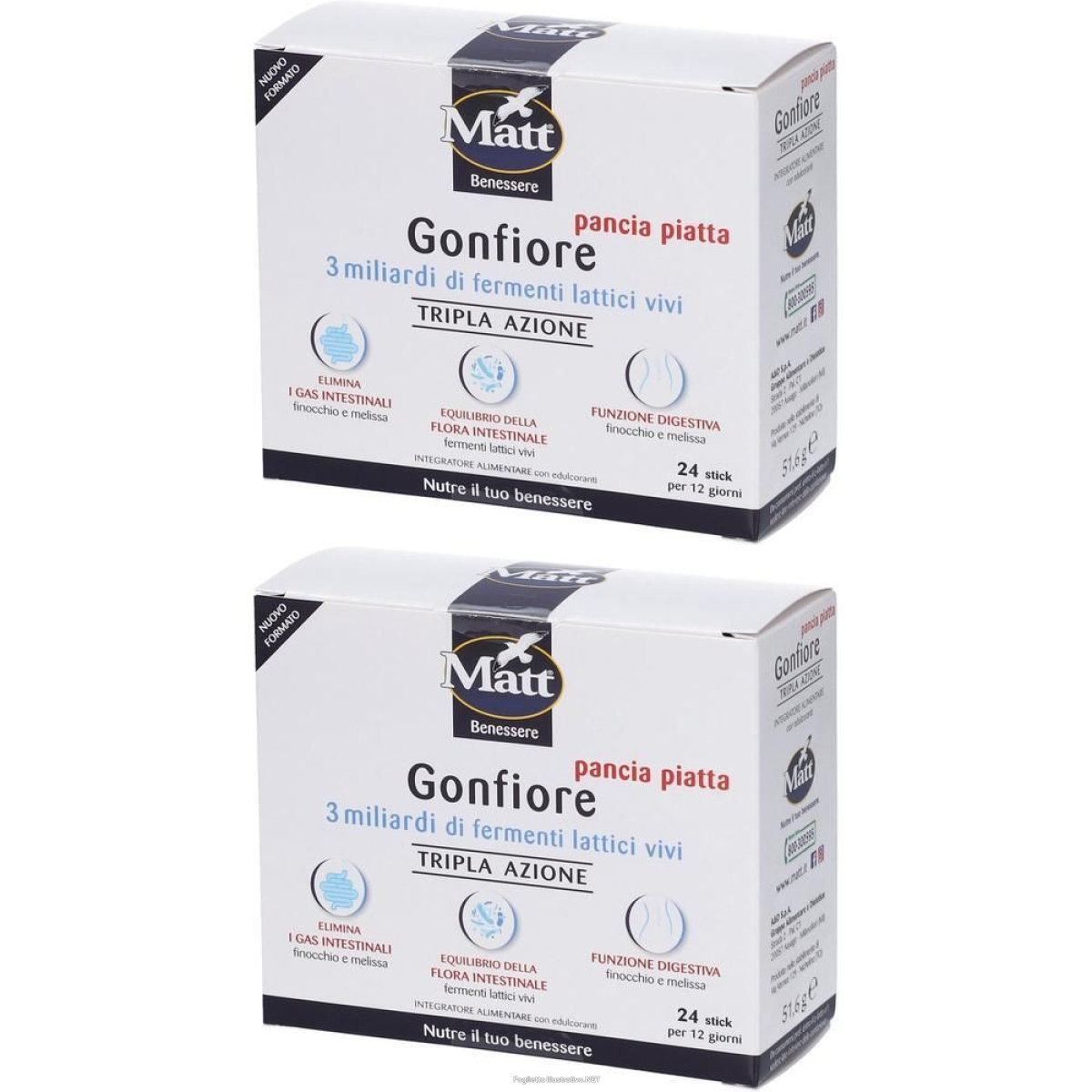 Cerca Offerte di matt benessere pancia piatta plus integratore alimentare 2x51,6 g polv e acquista online