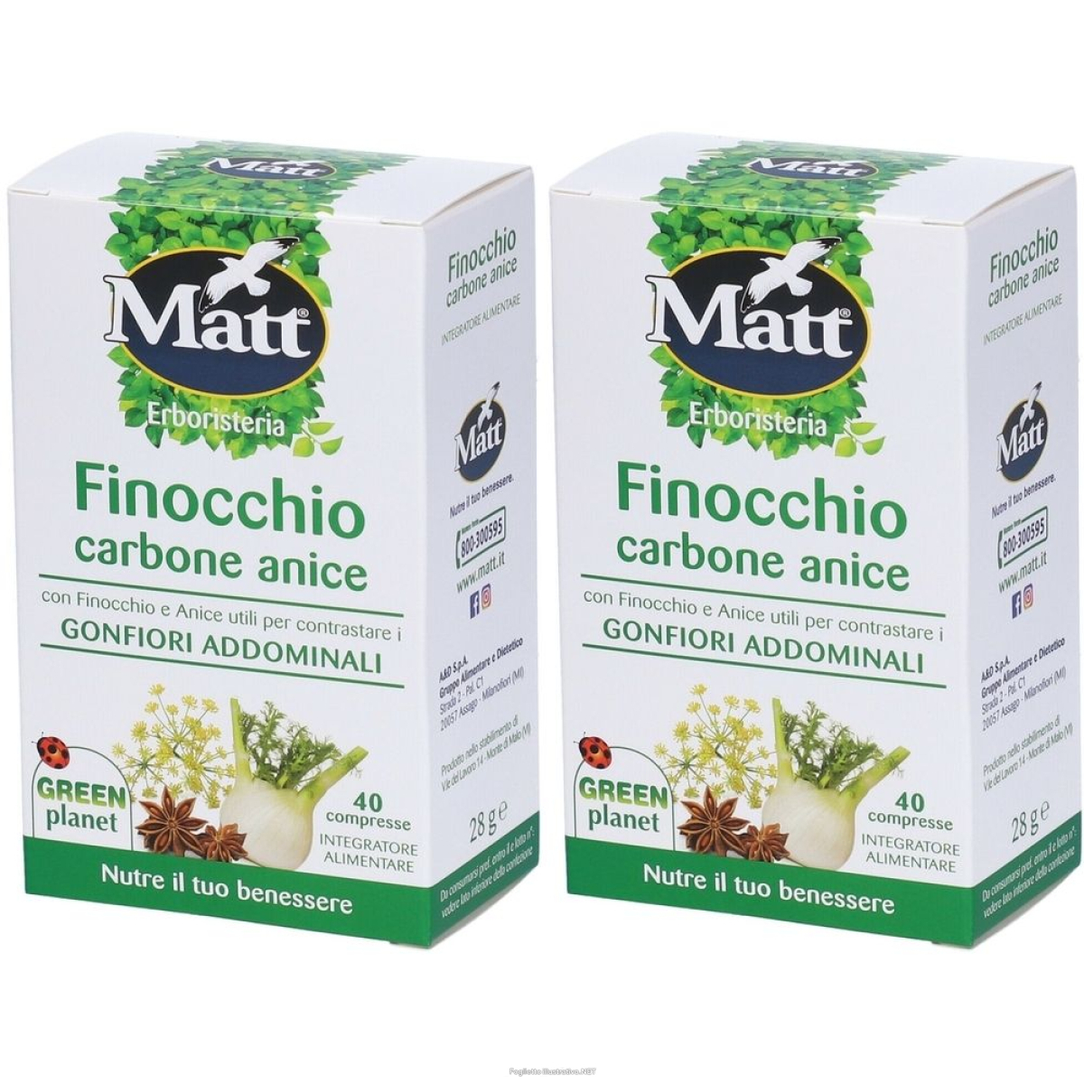 Cerca Offerte di matt erboristeria finocchio carbone anice set da 2 2x28 g compresse e acquista online