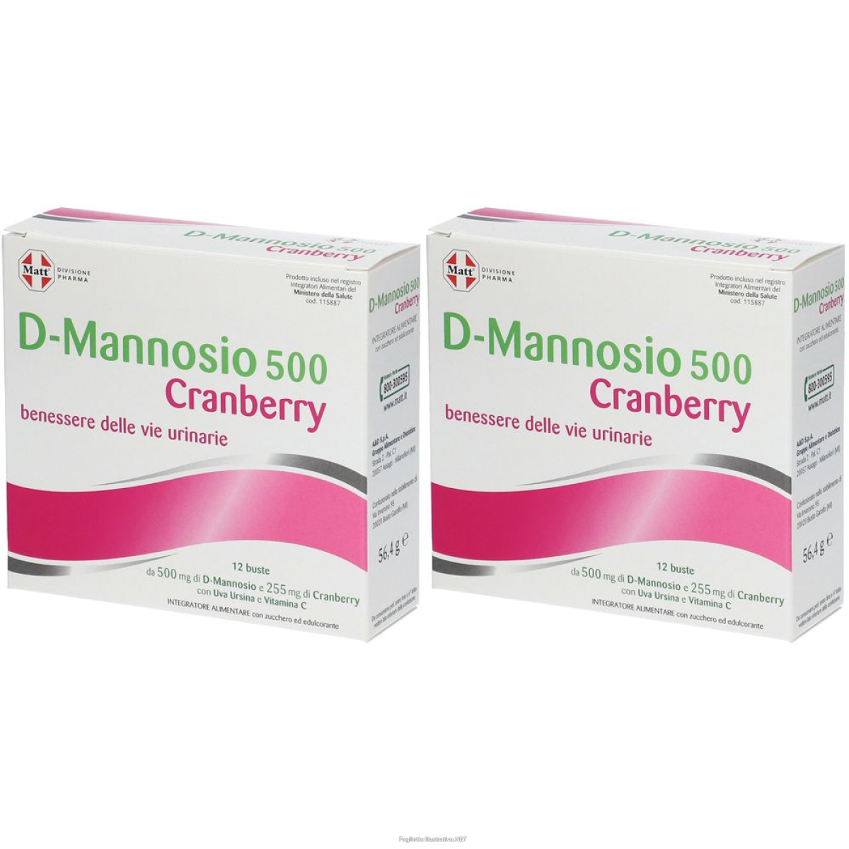 Cerca Offerte di matt® pharma d-mannosio 500 cranberry set da 2 2x56,4 g polvere per so e acquista online