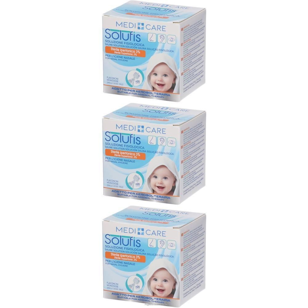 Cerca Offerte di medicare solufis soluzione fisiologica ipertonica 3% 3x20 st e acquista online