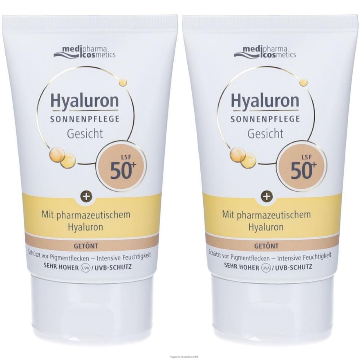 Cerca Offerte di medipharma hyaluron protezione solare viso colorata spf50+ 2x50 ml e acquista online