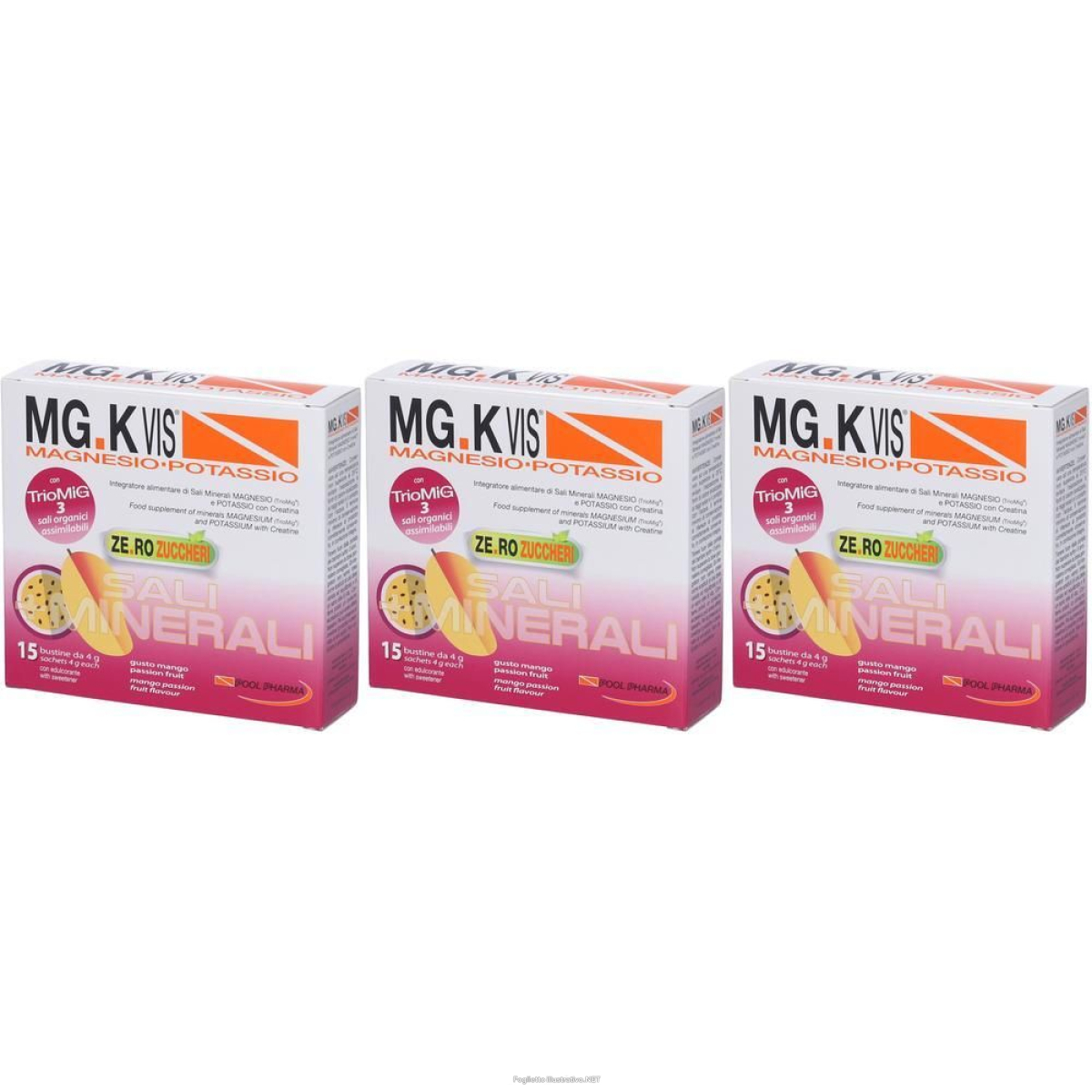 Cerca Offerte di mg.k vis magnesio e potassio 15 bustine gusto mango passion fruit 3x e acquista online