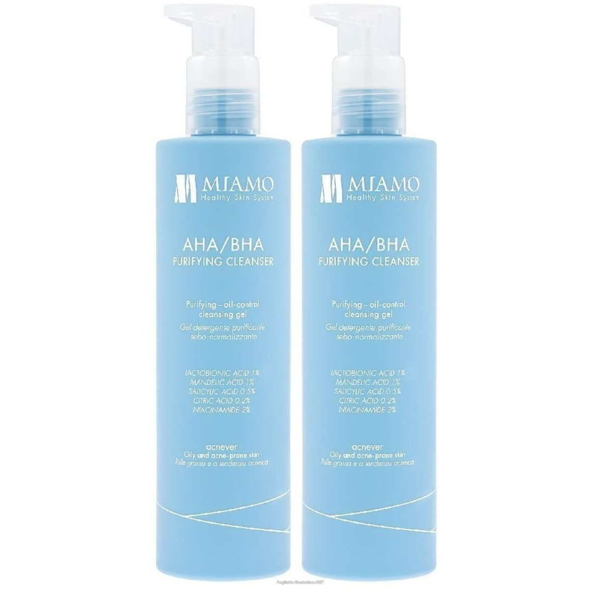 Cerca Offerte di miamo aha/bha purifying cleanser set da 2 2x250 ml gel detergente e acquista online