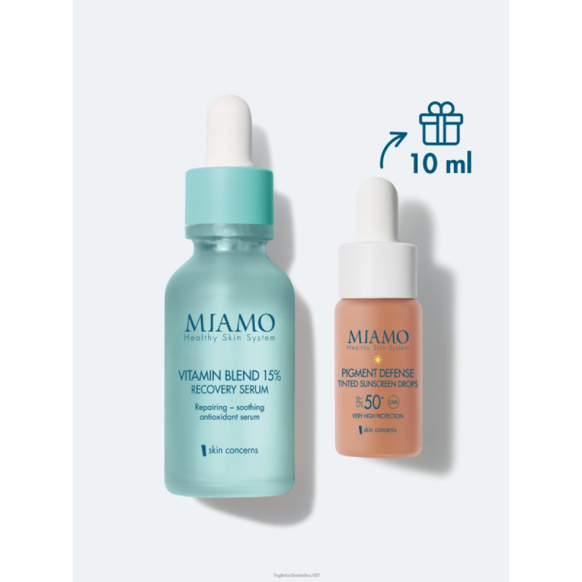 Cerca Offerte di miamo cofanetto 2025 skin immunity booster 1 vitamin blend 30 ml + 1 pigment defense 10 ml e acquista online