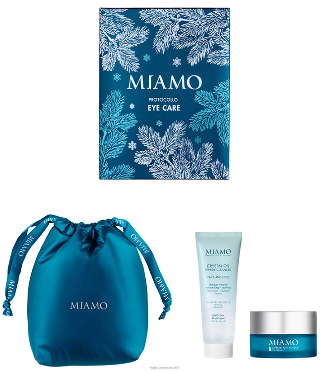 Cerca Offerte di miamo cofanetto eye care con crema anti-occhiaie e anti-fatica occhi 15ml + in omaggio struccante crystal oil peptide 50 ml + mini bag blu e acquista online