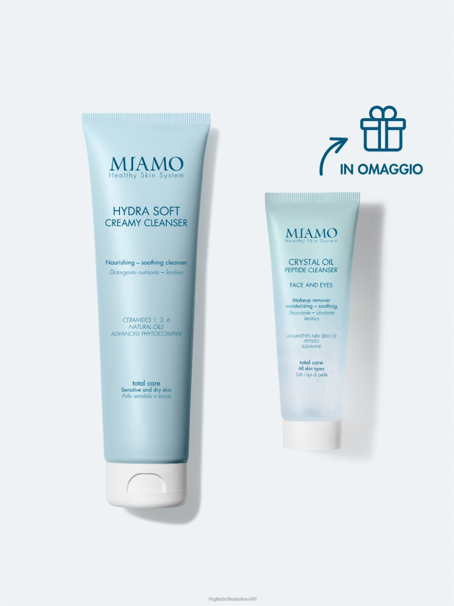 Cerca Offerte di miamo doppia detersione protocollo idratante - hydra soft creamy cleanser 150 ml + crystal oil peptide cleanser 50 ml e acquista online