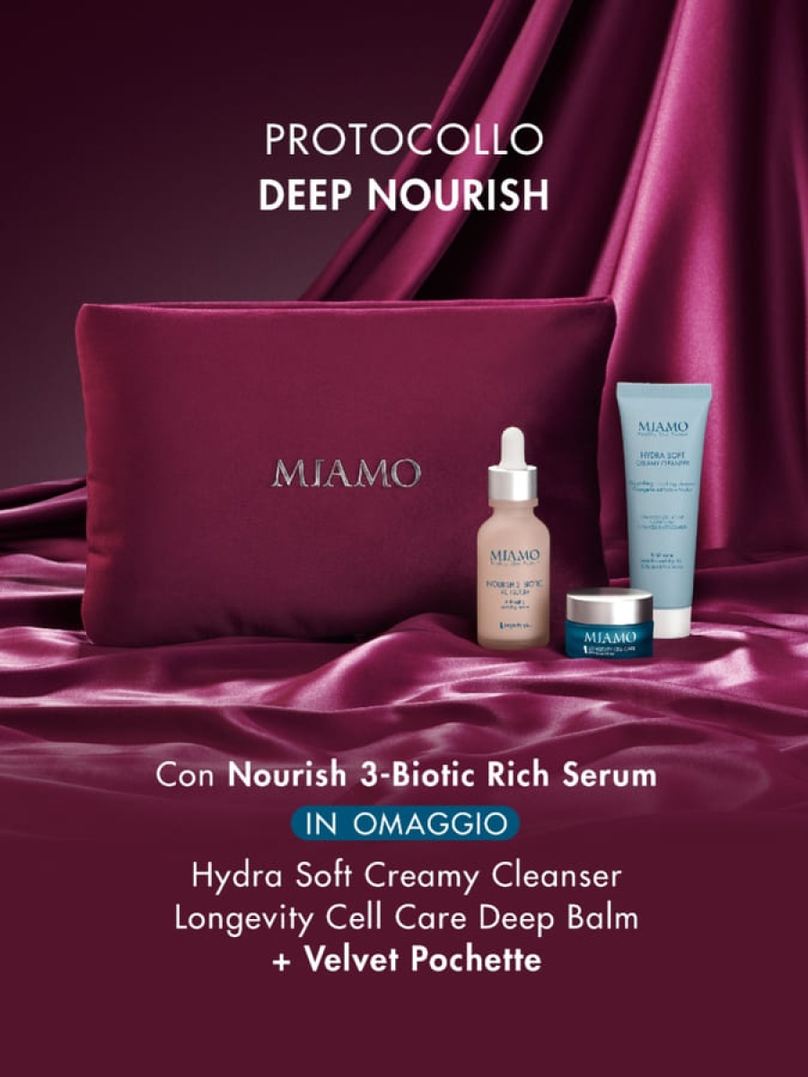 Cerca Offerte di Miamo protocollo deep nourish cofanetto con detergente lenitivo 50ml + siero viso nutriente 30ml + crema rigenerante 10ml e acquista online