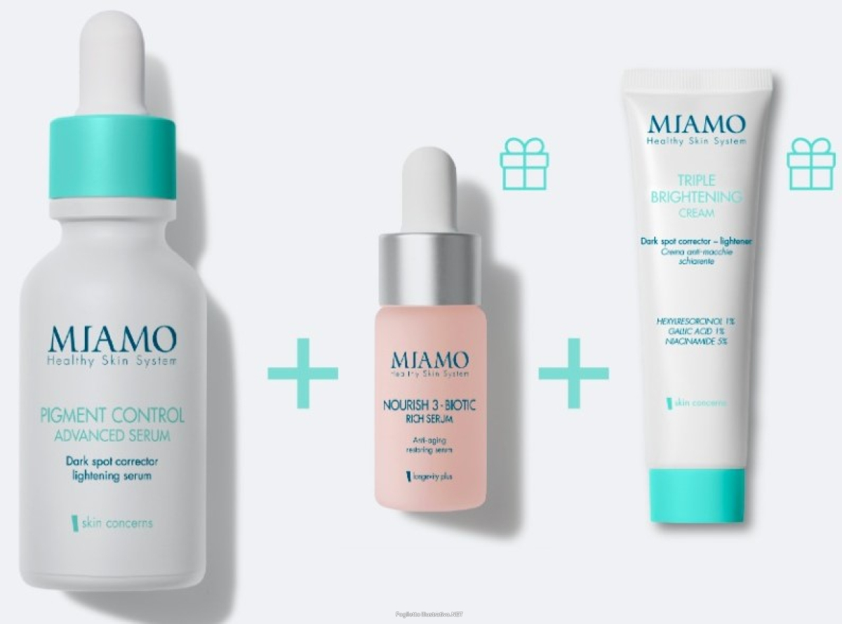 Cerca Offerte di miamo protocollo schiarente profondo & rivitalizzante macchie invernali - siero viso anti-macchie 30 ml + siero viso rigenerante 10 ml + crema viso schiarente 10 ml e acquista online