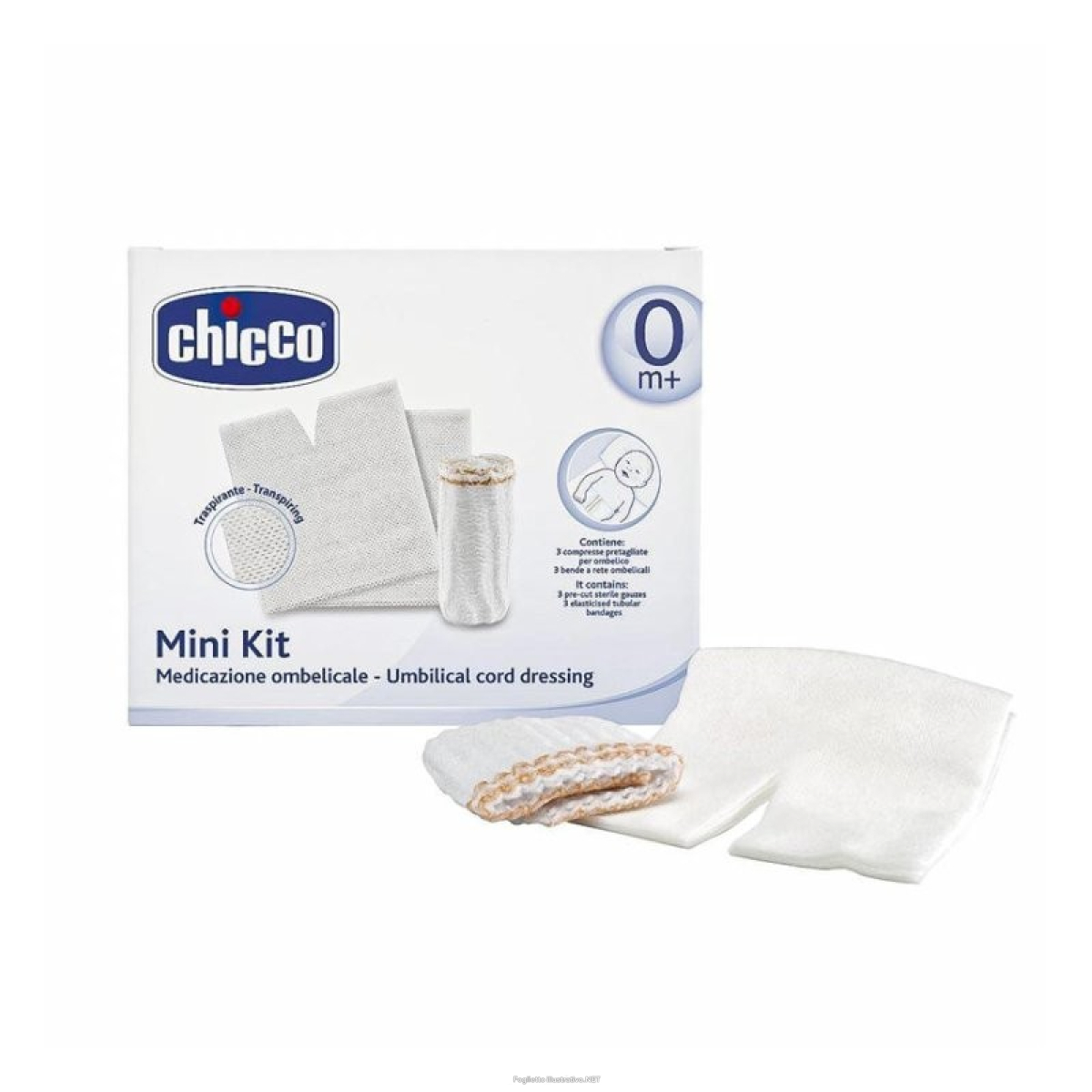 Cerca Offerte di mini kit medicazione ombelicale chicco medibaby 3 bende a rete elastica calibro 6 + 3 garze ombelicali tnt 10x10 cm e acquista online