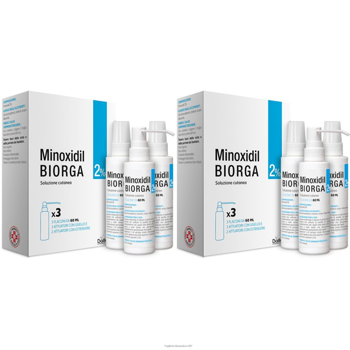 Cerca Offerte di minoxidil biorga 2% soluzione cutanea 3 x 60ml set da 2 2x3x60 ml solu e acquista online