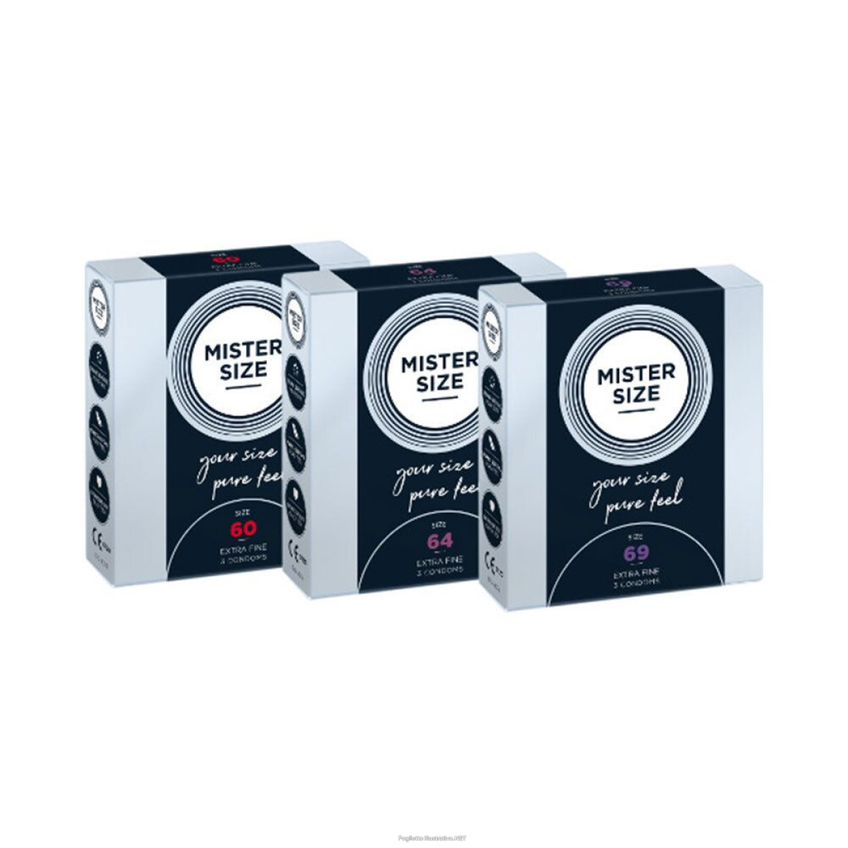 Cerca Offerte di mister size *largo (60-64-69)* 3 pz preservativi e acquista online