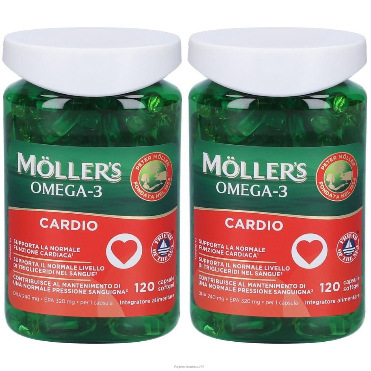 Cerca Offerte di moller's omega 3 cardio 120 capsule 2x171,6 g e acquista online