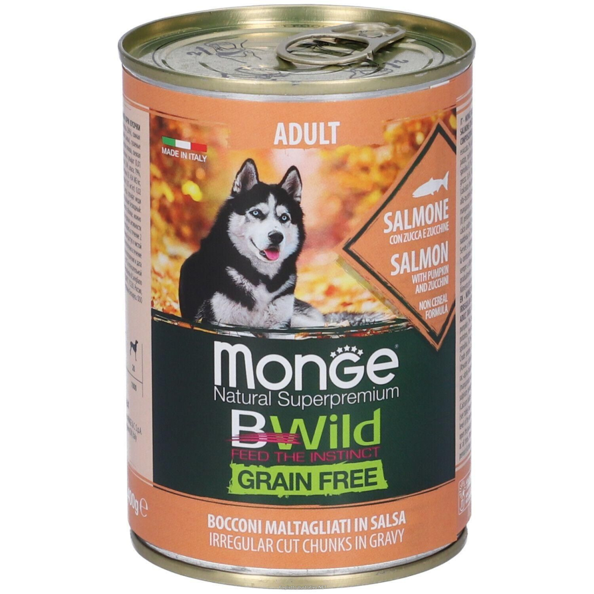 Cerca Offerte di monge bwild grain free dog adult salmone con zucca e zucchine 400g 5x4 e acquista online