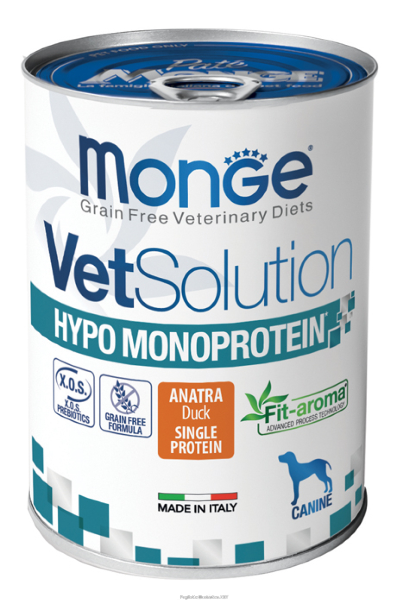 Cerca Offerte di monge cane vet solution hypo monoprotein anatra lattina 400 gr e acquista online