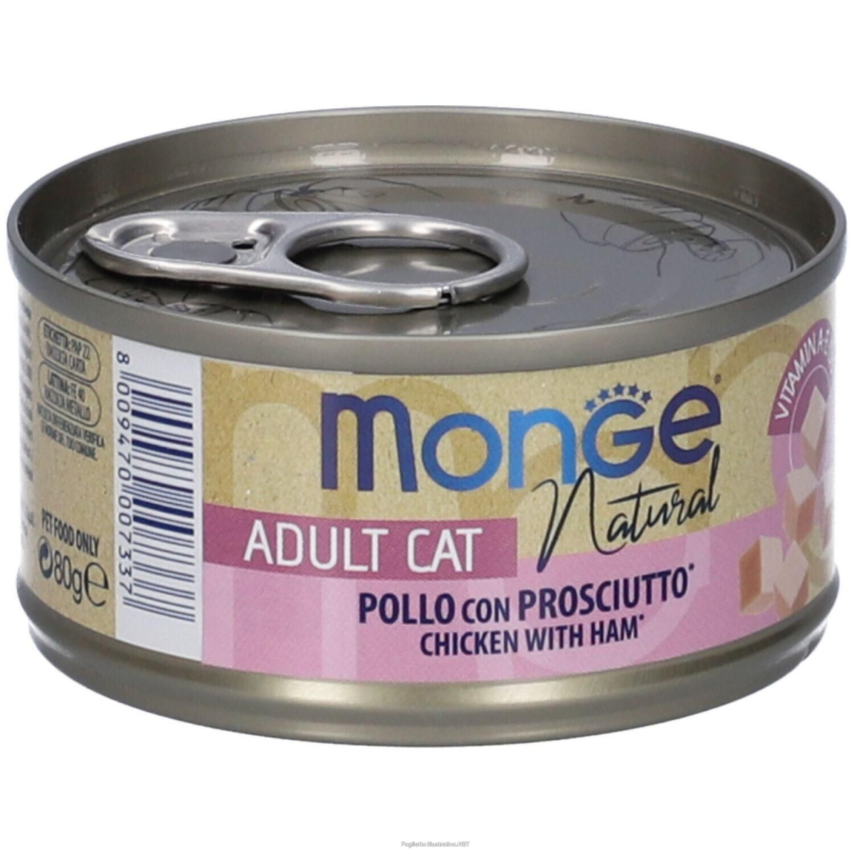 Cerca Offerte di monge delicate pezzetti di pollo con prosciutto gatti adulti 80 g mang e acquista online
