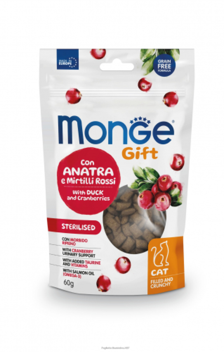 Cerca Offerte di monge filled & crunchy sterilised snack per gatti anatra e mirtilli rossi 60g 4684 e acquista online