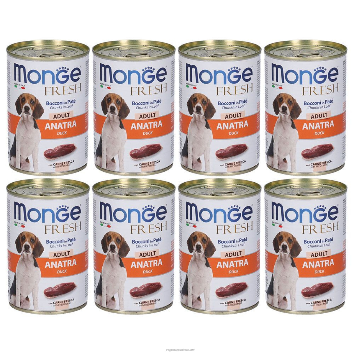 Cerca Offerte di monge fresh adult anatra bocconi in paté set da 8 8x400 g e acquista online