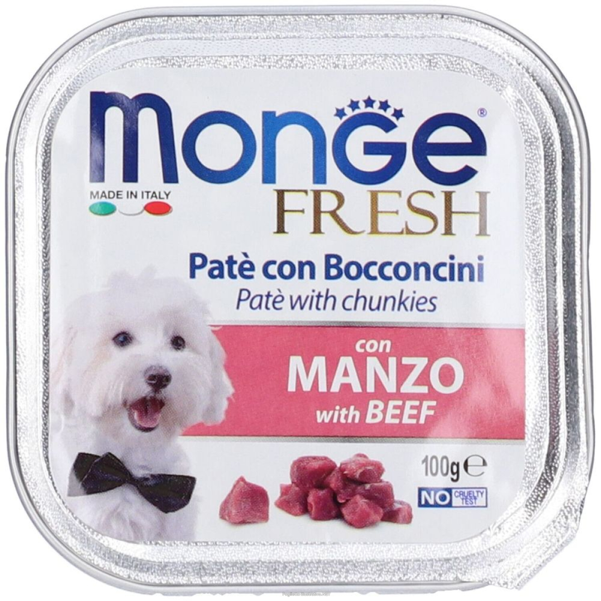 Cerca Offerte di monge fresh manzo paté con bocconcini per cani adulti set da 10 10x100 e acquista online