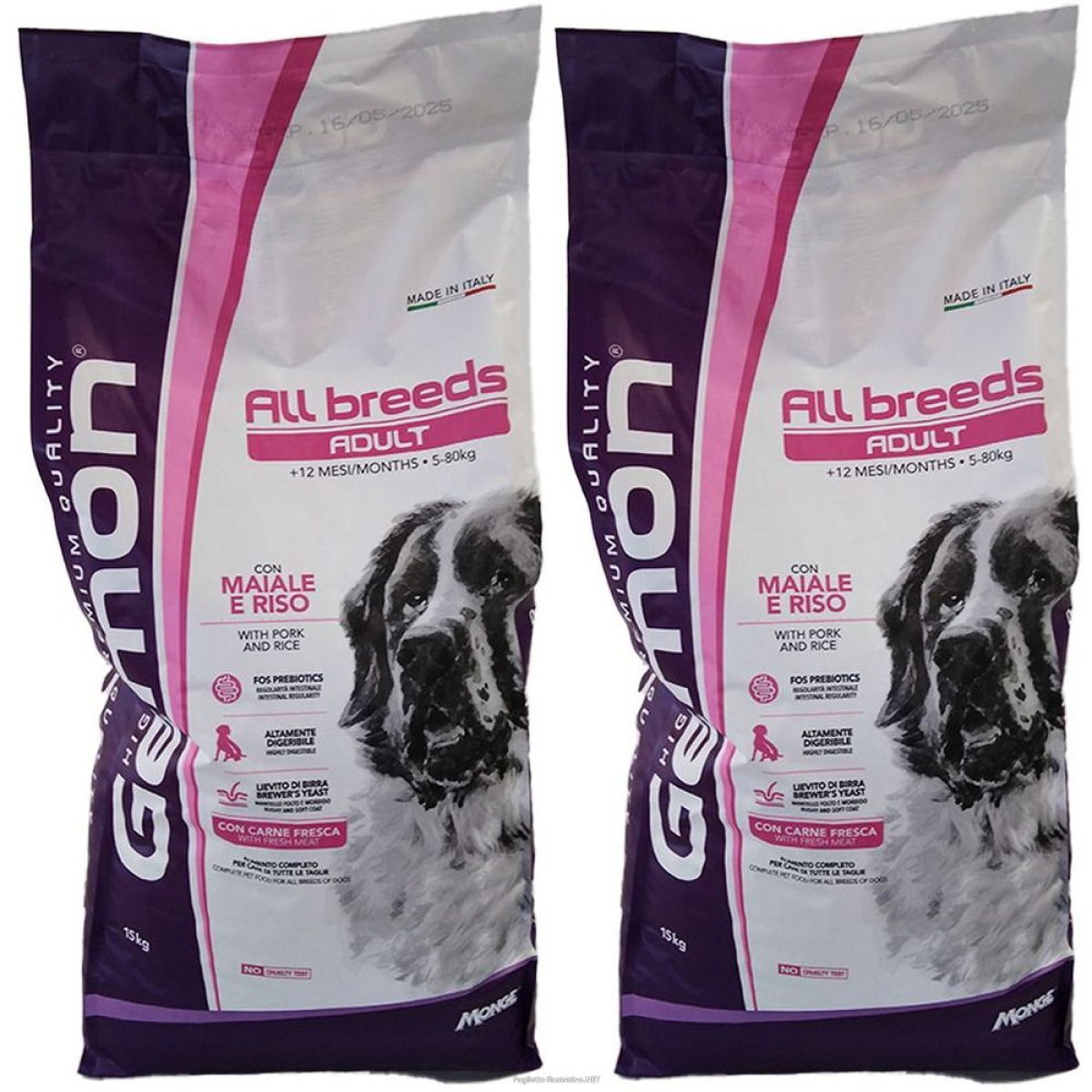 Cerca Offerte di monge gemon all breeds maiale riso cani adulti set da 2 2x15000 g mang e acquista online
