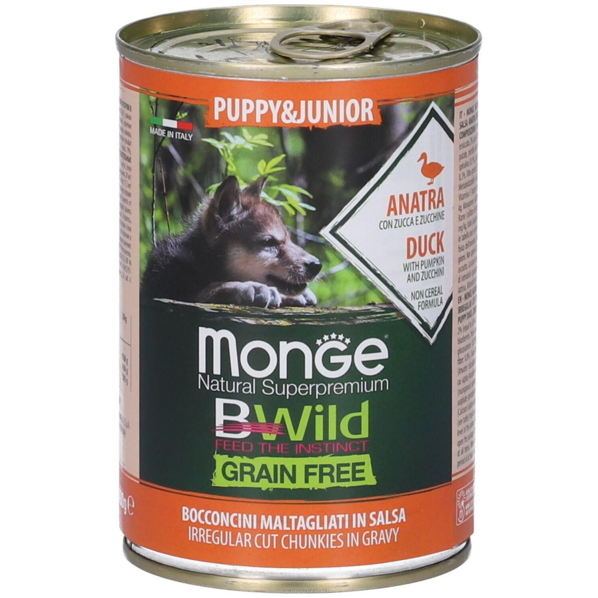 Cerca Offerte di monge grain free cani puppy&junior bocconcini anatra con zucca e zucch e acquista online