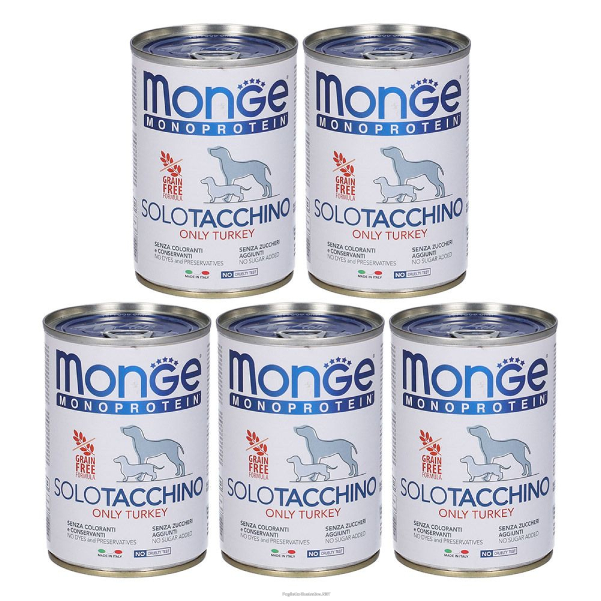 Cerca Offerte di monge monoprotein solo tacchino set da 5 5x400 g e acquista online