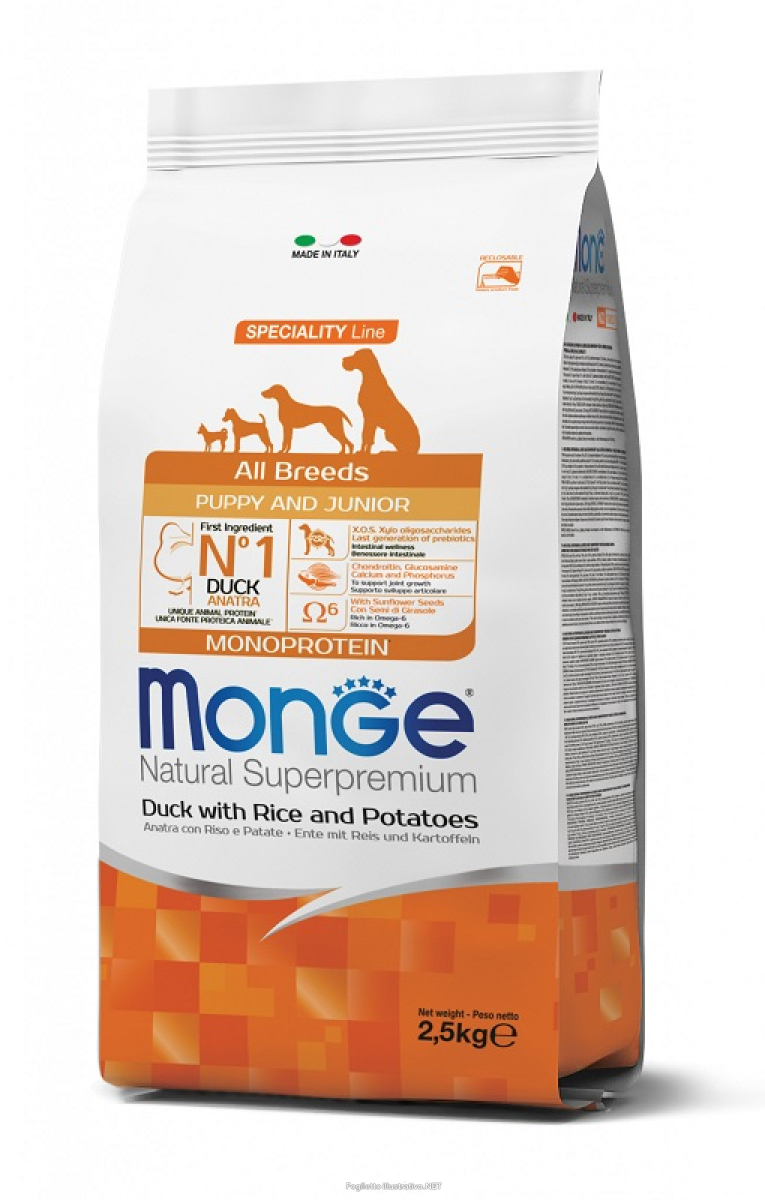 Cerca Offerte di monge natural superpremium all breeds anatra con riso e patate cibo secco cani cuccioli sacco 2,5 kg e acquista online