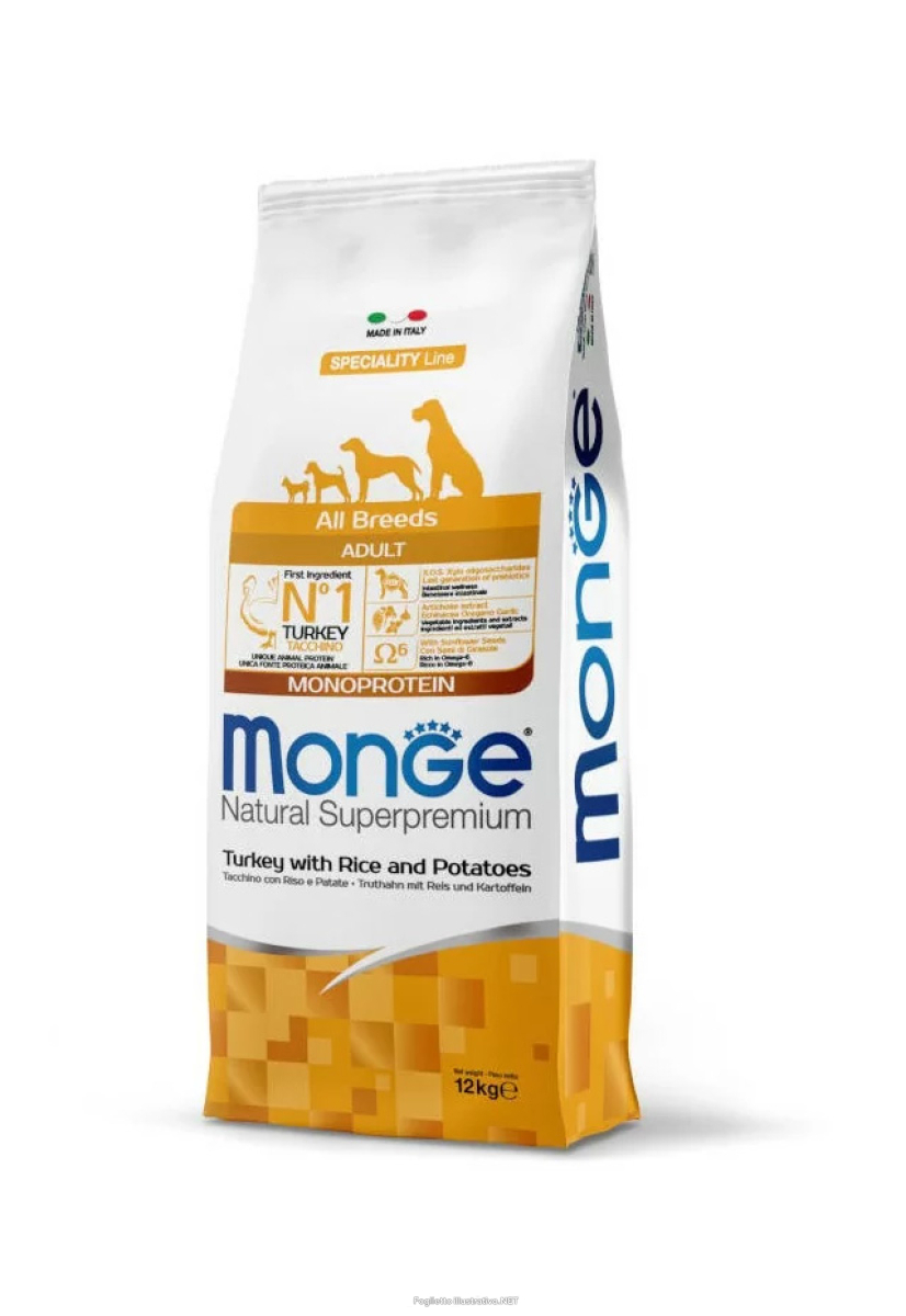 Cerca Offerte di monge natural superpremium monoprotein cibo secco tacchino riso e patate per cani adulti tutte le taglie sacco 12kg e acquista online