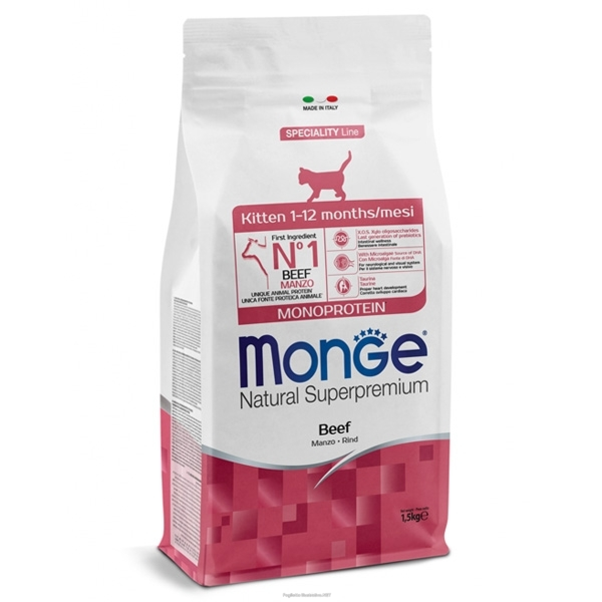 Cerca Offerte di monge natural superpremium monoprotein manzo cibo secco per gattini sacco 1,5kg e acquista online
