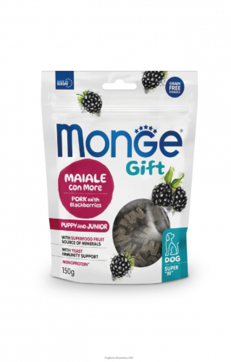 Cerca Offerte di monge snack super m accrescimento chips per cani puppy/junior maiale con more 150g e acquista online