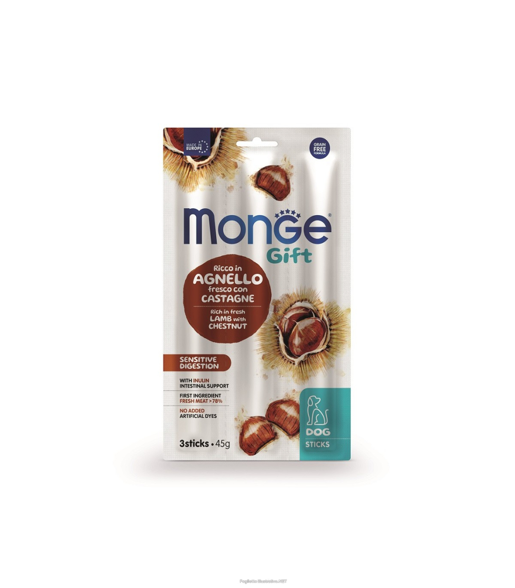 Cerca Offerte di monge sticks sensitive digestion per cani adulti agnello fresco con castagne 45g 4684 e acquista online
