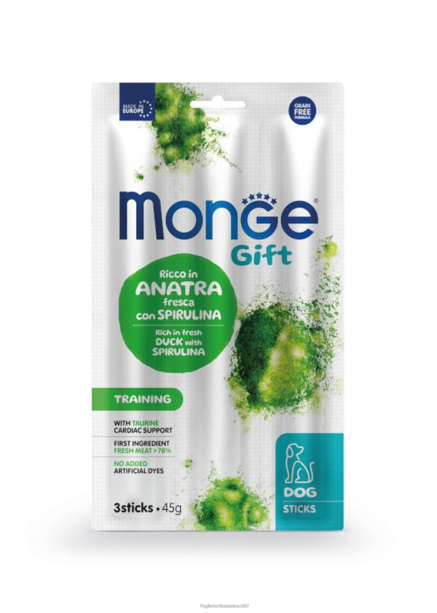 Cerca Offerte di monge sticks training per cani adulti anatra fresca con spirulina 45g 4684 e acquista online