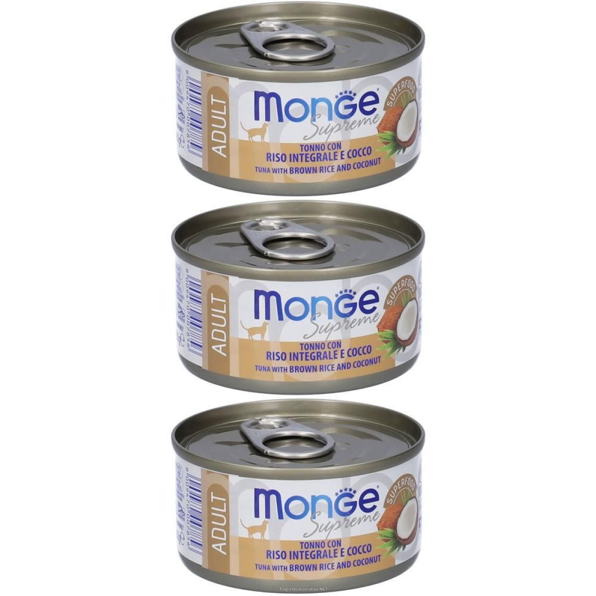 Cerca Offerte di monge supreme adult tonno con riso integrale cocco gatti adulti 3x80 g e acquista online