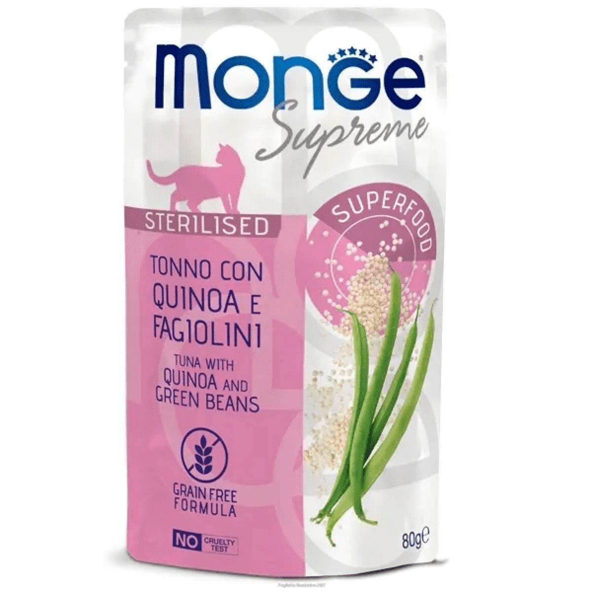 Cerca Offerte di monge supreme pezzetti di tonno con quinoa fagiolini cibo umido gatti adulti sterilizzati 80g 4684 e acquista online