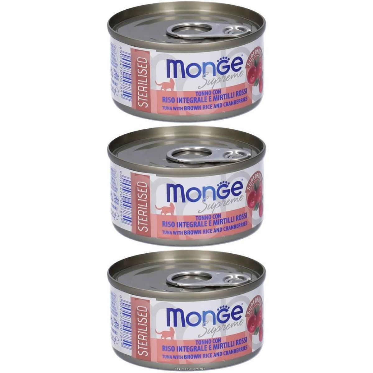 Cerca Offerte di monge supreme sterilised tonno con riso integrale mirtilli rossi gatti e acquista online