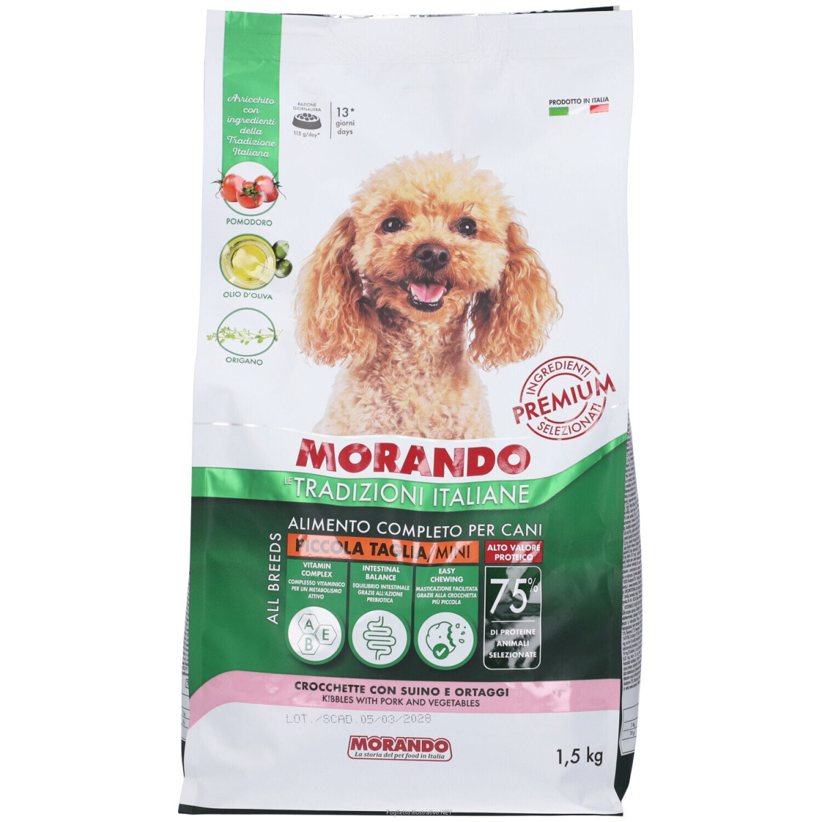 Cerca Offerte di morando crocchette con suino e ortaggi per cani adulti taglia mini 150 e acquista online