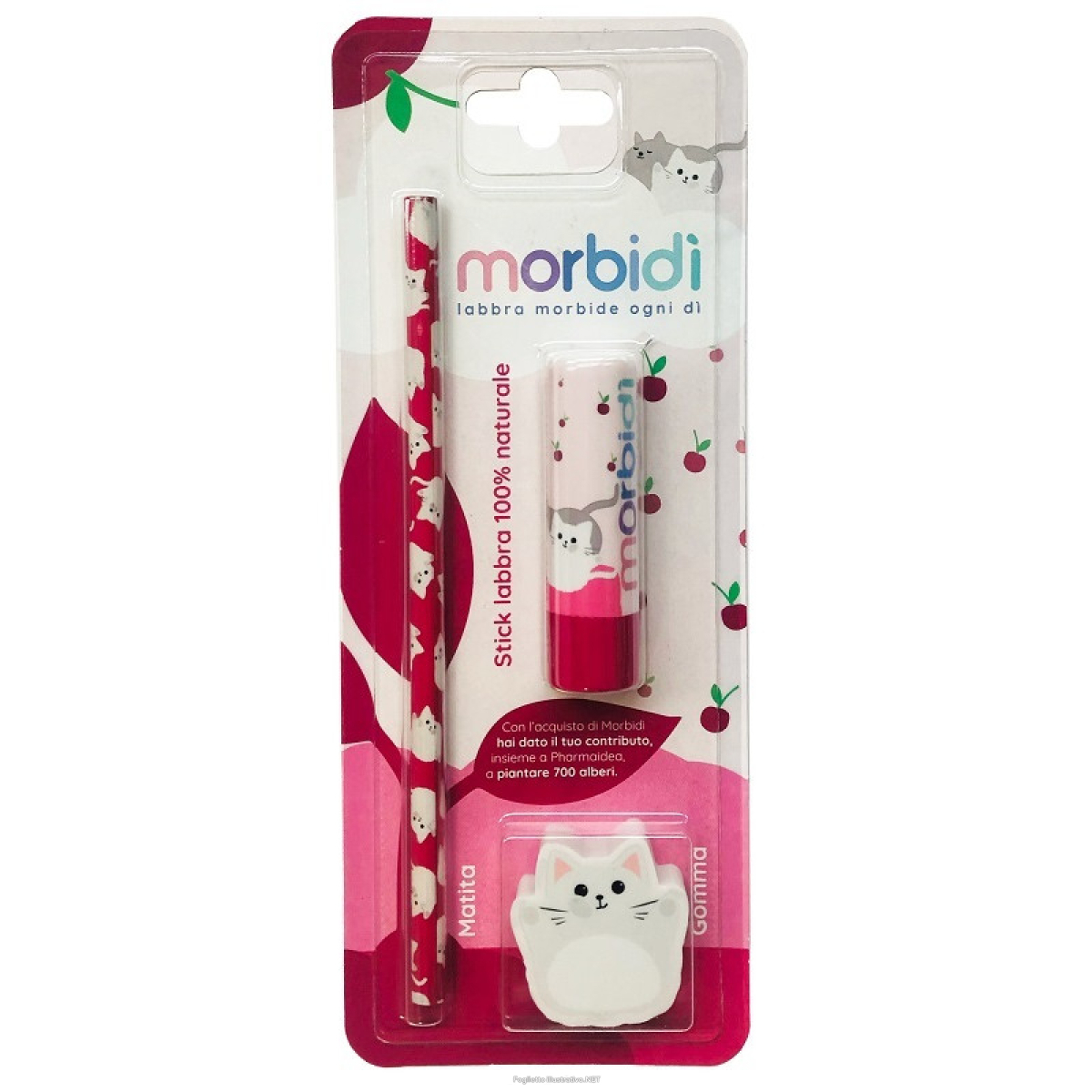 Cerca Offerte di morbidi' kit disegno amarena stick labbra + matita + gomma da cancellare e acquista online